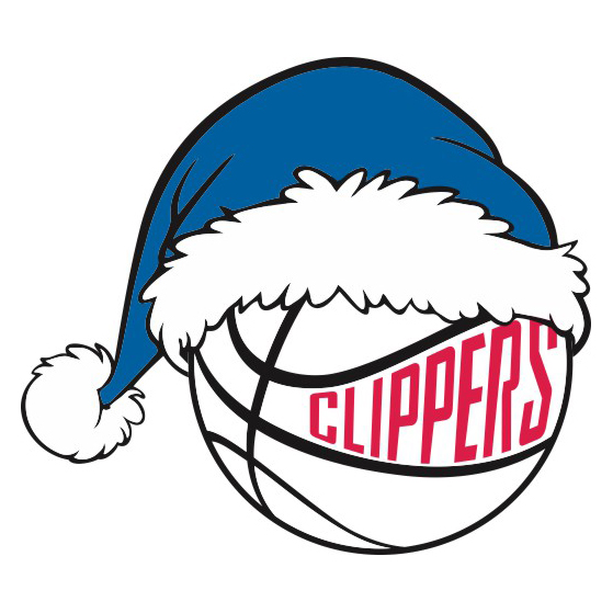 Los Angeles Clippers Basketball Christmas hat logo iron on paper